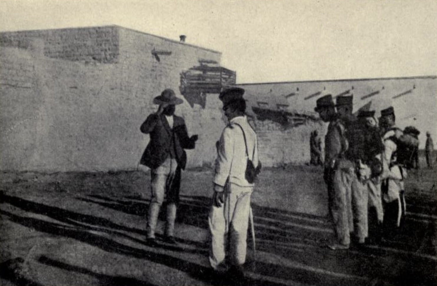 Honorary Brigadier-General Pancho Villa before a Federal Army firing squad in Jiménez, Chihuahua